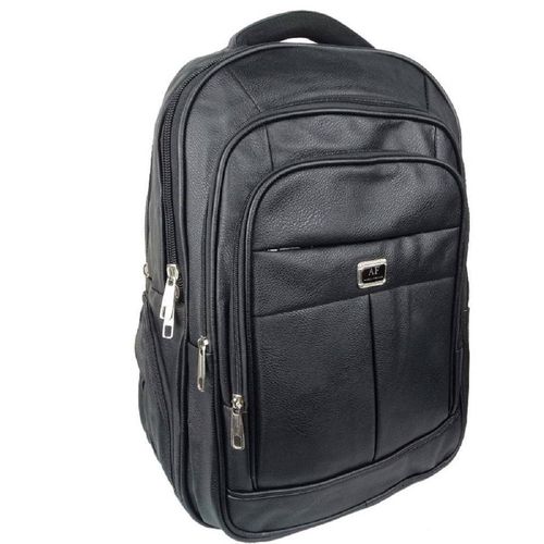 Mochila Bolsa P/ Notebook, Reforçada, Masculina, Escolar, Trabalho, Preta, Couro