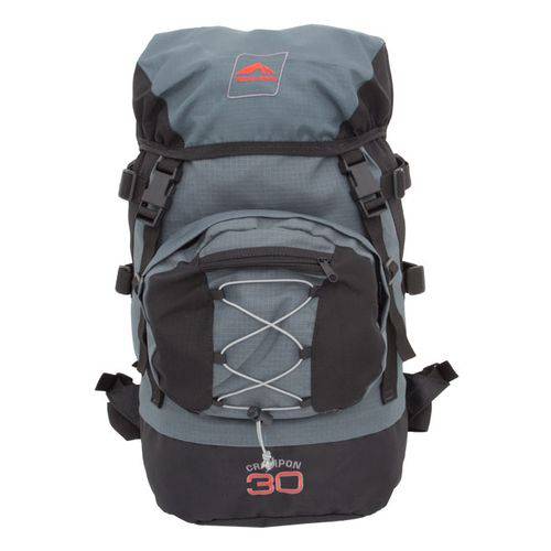 Mochila Crampon 30 Litros Preto com Cinza - Trilhas e Rumos