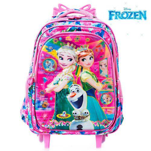 Tudo sobre 'Mochila 3D Infantil Escolar Frozen Elsa e Anna com Rodinhas'