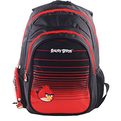 Mochila de Costa C/Porta Notebook Angry Birds Preto e Vermelho - Santino