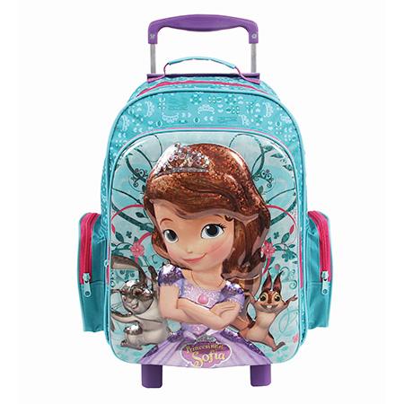 Mochila Escolar Grande com Rodas 11191/18 - Princesinha Sofia - DMW