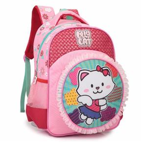 Mochila Escolar Infantil Costas Lily Cat 9015 Pink