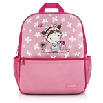 Mochila Escolar Infantil Criança Bolsos Laterais Menina Jacki Design Rosa Joaninha