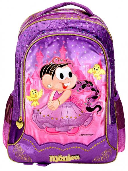 Mochila Escolar Infantil G de Costas Mônica Princesa Rapunzel - Pacific