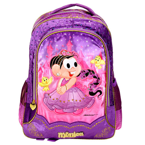 Mochila Escolar Infantil G de Costas Mônica Princesa Rapunzel - Pacific