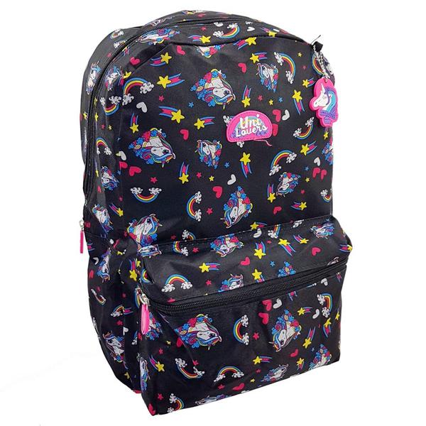 Mochila Escolar Juvenil Feminina Unicornio 42x28x13cm Grande - Vozz