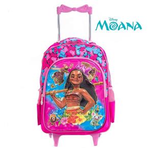 Mochila Infantil Escolar 3D com Rodinhas Moana