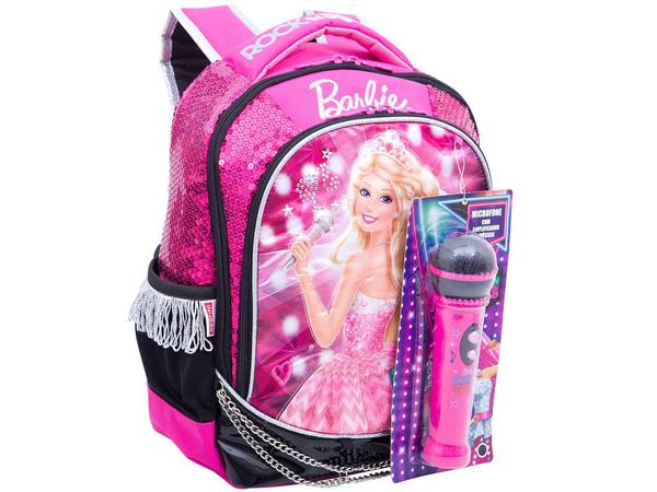 Mochila Infantil Escolar Tam. M Sestini Barbie - Rock In Royals com Microfone