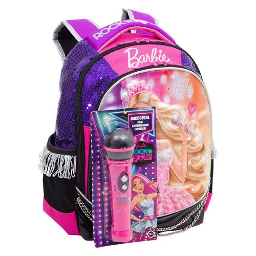 Mochila Média Barbie Rock N' Royals Roxa Sestini