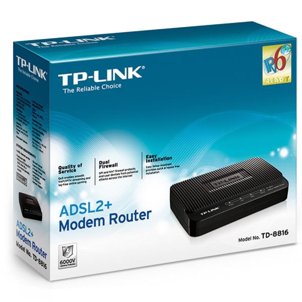 Modem Roteador Adsl2+ V2 Rj45 e Rj11 Td-8816 Tp-Link