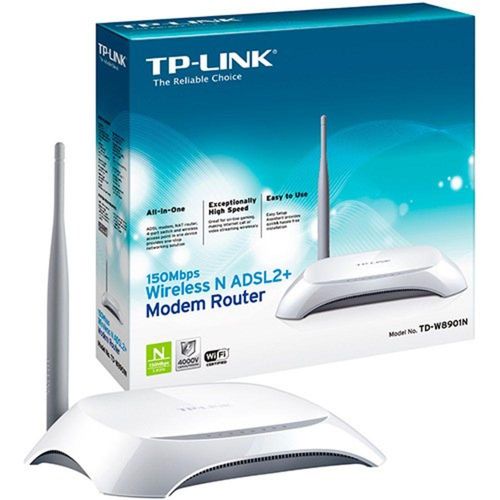 Modem Roteador Wireless 150mbps + Adsl Splitter Td-w8901n Tp-link