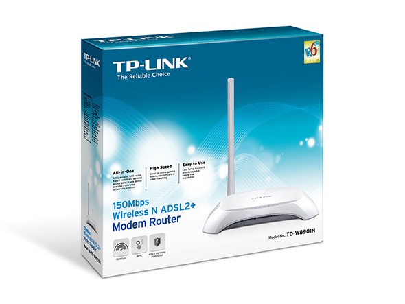 Modem Roteador Wireless N ADSL2+ de 150Mbps TD-W8901N TP-LINK