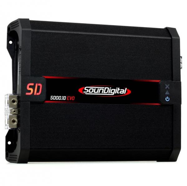 Módulo Amplificador SounDigital SD5000.1D EVO 2 Black 1 Canal 6530 Watts RMS 1 Ohm