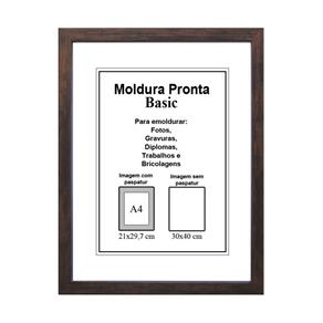 Moldura Pronta 30x40 Basic Tabaco Casa Castro - Marrom