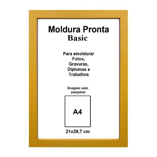Moldura Pronta 21x29,7 Basic Amarela Casa Castro
