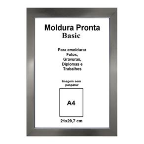 Moldura Pronta 21x29,7 Basic Prata Casa Castro - Prata