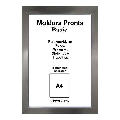 Moldura Pronta 21x29,7 Basic Prata Casa Castro