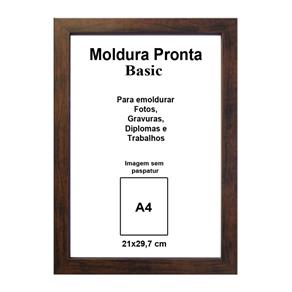 Moldura Pronta 21x29,7 Basic Tabaco Casa Castro - Marrom