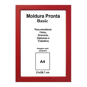 Moldura Pronta 21x29,7 Basic Vermelha Casa Castro - Vermelho