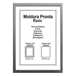 Moldura Pronta 40x50 Basic Prata Casa Castro - Prata