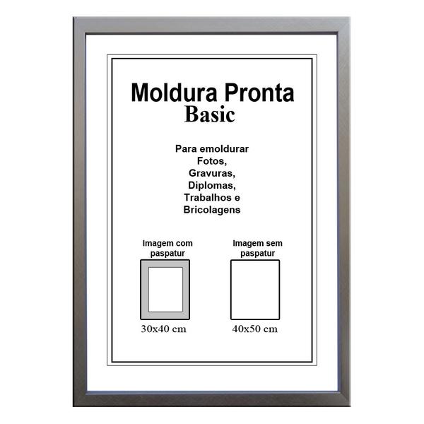 Moldura Pronta 40x50 Basic Prata Casa Castro