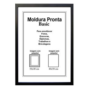 Moldura Pronta 40x50 Basic Preta Casa Castro - Preto
