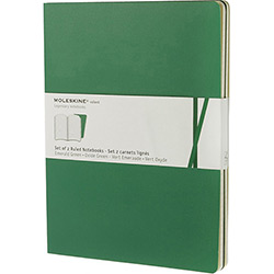 Caderno Moleskine Volant Pautado Verde Extra Grande com Capa Flexível ¿ Kit com 2