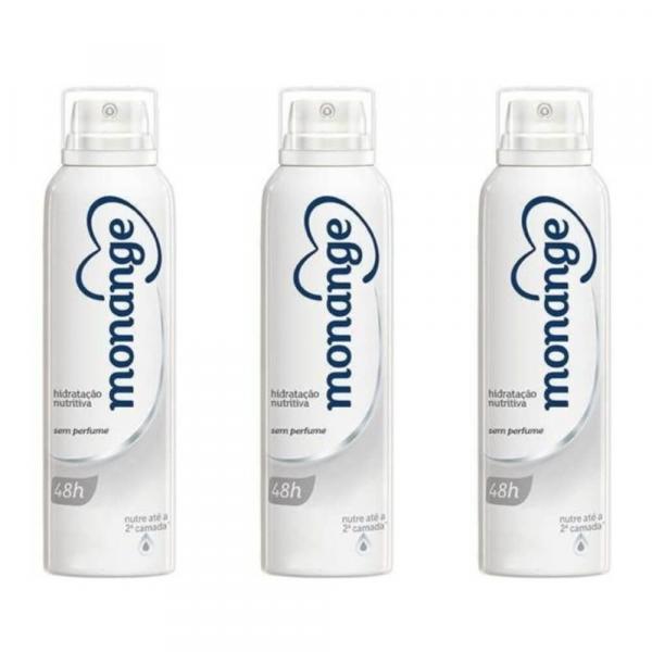 Monange Desodorante Aerosol Sem Perfume 90g (Kit C/03)