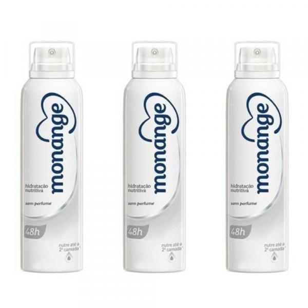 Monange Desodorante Aerosol Sem Perfume 90g (Kit C/03)