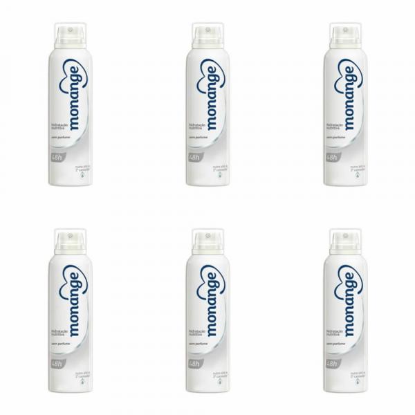 Monange S/ Perfume Desodorante Aerosol 48h 90g (Kit C/06)