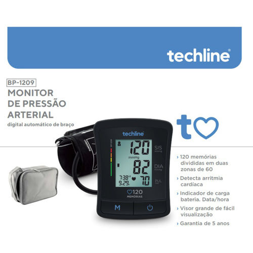Monitor de Pressão Arterial de Braço Bp-1209 Techline