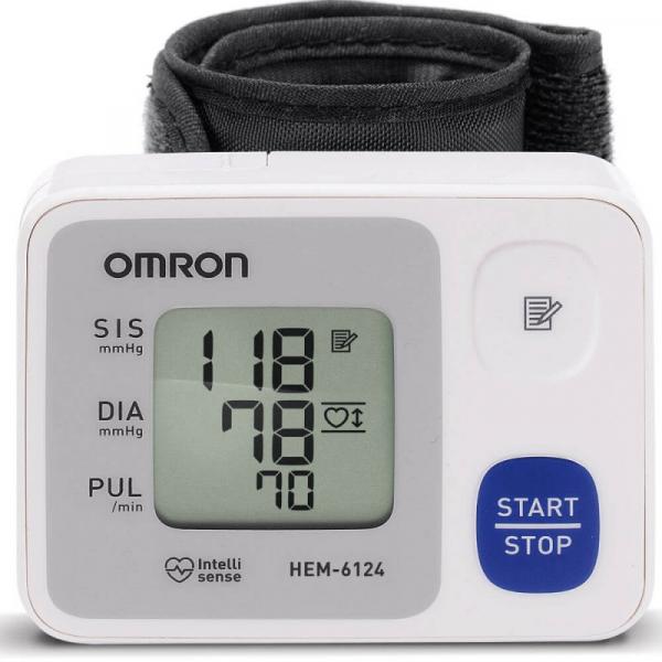 Monitor de Pressão Arterial Digital de Pulso Omron HEM 6124 Automático Branco