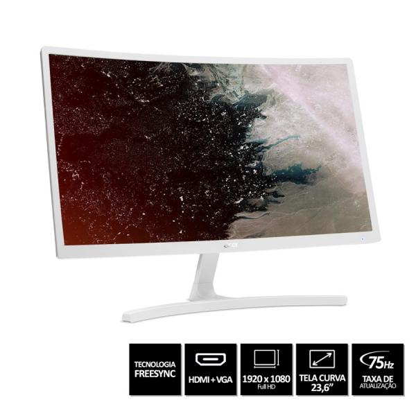 Monitor Gamer Curvo Acer ED242QR 23,6" 75hz Full HD VGA HDMI