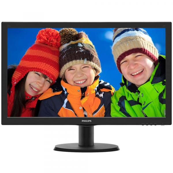 Monitor LCD 23,6 Widescreen Philips 243V5QHABA Full HD Preto - HDMI, SmartControl Lite