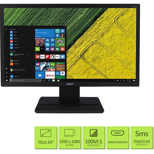 Tudo sobre 'Monitor LED 24" Acer V246HQL Full HD'