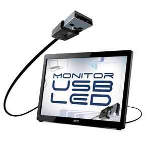 Monitor Widescreen LED 15.6" AOC HD E1649FWU com Entrada USB