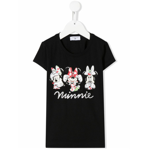 Monnalisa Camiseta com Estampa Minnie Mouse - Preto