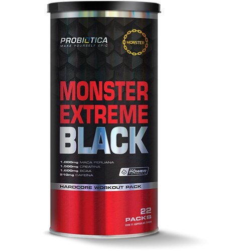Monster Extreme Black 22Packs Probiótica - Sem Sabor
