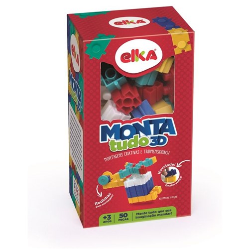 Monta Tudo 3d - Caixa com 50 Peças - Elka - ELKA