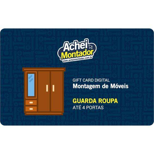Montagem de Guarda Roupa Até 4 Portas - Gift Card Digital