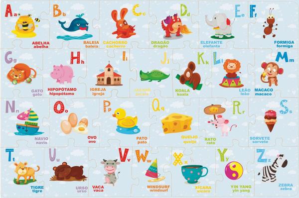 Montando o Alfabeto 26 Pecas - Brinc. de Crianca