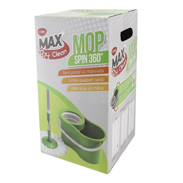 Mop Spin 360 Giratório Esfregão Balde Limpeza - Clink