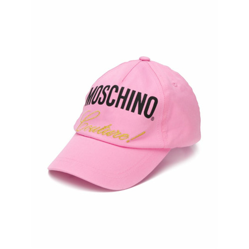 Moschino Kids Boné Estampado com Logo - Rosa