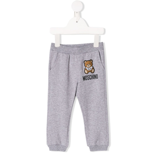 Moschino Kids Calça Esportiva com Logo Teddy Bear - Cinza