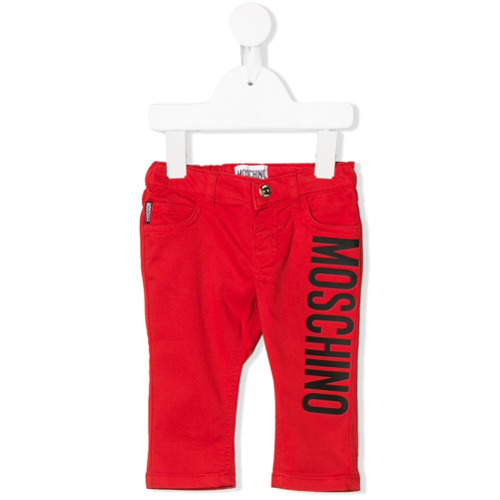 Moschino Kids Calça Jeans com Logo - Vermelho