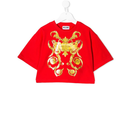 Moschino Kids Camiseta com Logo Contrastante - Vermelho