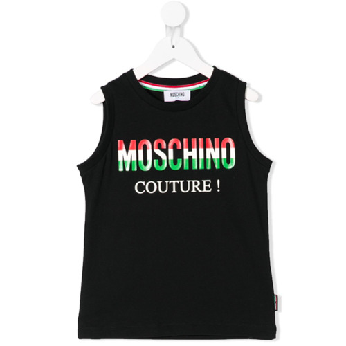 Moschino Kids Colete Italian com Logo - Preto