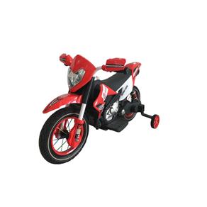 Moto Cross Elétrica Infantil BZ Vermelha com Rodinhas de Apoio, Entrada USB, Música e Farol BARZI MOTORS