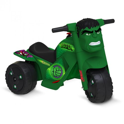 Moto Elétrica 6V Infantil Hulk Verde Brinquedos Bandeirantes Verde