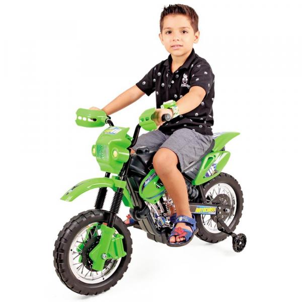 Moto Elétrica Homeplay Infantil Motocross Verde - 243